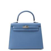 Pre-owned Leather handbags Hermès Vintage , Blue , Dames