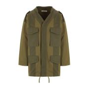 Militair Groene Oversized Canvas Jas Namacheko , Green , Heren