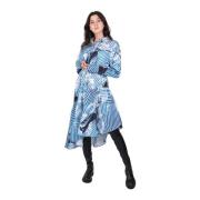 Blauw Multi Asymmetrische Overhemdjurk JW Anderson , Blue , Dames