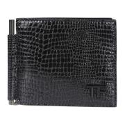 Geëmbosseerde Bi-Fold Portemonnee Tom Ford , Black , Heren