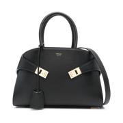 Zwarte Korrelige Leren Tote Tas Salvatore Ferragamo , Black , Dames