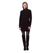 Alpaca-Merino Gebreide Jurk met Strikdetail Dante 6 , Black , Dames