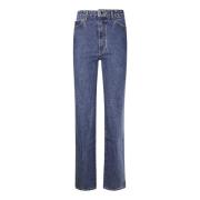 Hoge Taille Blauwe Denim Jeans Khaite , Blue , Dames