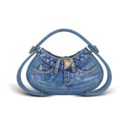 Middelgrote denim Jolie Madame tas Balmain , Blue , Dames