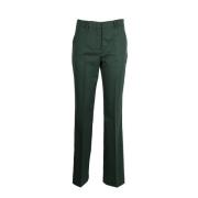 Groene Slim Fit Wollen Broek Vivetta , Green , Dames