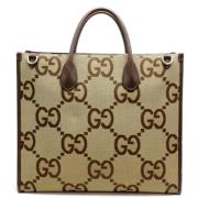 Pre-owned Leather totes Gucci Vintage , Beige , Dames