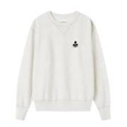 Lange mouwen katoenen sweatshirt logo Isabel Marant , Beige , Heren