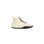 Witte leren hoge sneakers Jil Sander , Beige , Dames