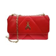 Rode Gewatteerde Leren Tas met Kettingriem Patrizia Pepe , Red , Dames