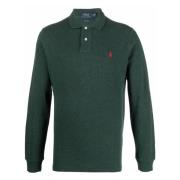 Heather Longsleeve Gebreid Polo Ralph Lauren , Green , Heren