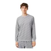 Logo Pyjama Top met Lange Mouwen Lacoste , Gray , Heren