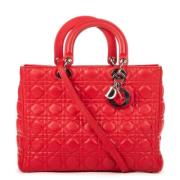 Pre-owned Leather dior-bags Dior Vintage , Red , Dames