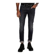 Donker Denim Slim Stretch Jeans Hugo Boss , Gray , Heren