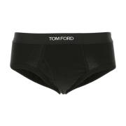 Stijlvolle Zwarte Stretch Katoenen Slip Set Tom Ford , Black , Heren