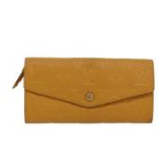 Pre-owned Leather wallets Louis Vuitton Vintage , Yellow , Dames