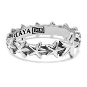 Men's Sterling Silver Star Band Ring Nialaya , Gray , Heren