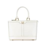 Pre-owned Leather handbags Burberry Vintage , White , Dames