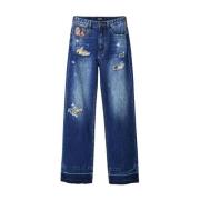 Baggy Katoenen Jeans Dames Herfst/Winter Collectie Desigual , Blue , D...