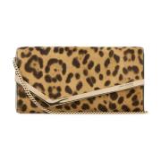 Emmie Gedrukte Kalfshaar Clutch Jimmy Choo , Brown , Dames