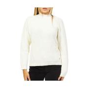 Geruite Acryl Pullover met Ronde Hals YES ZEE , White , Dames