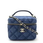 Pre-owned Canvas handbags Chanel Vintage , Blue , Dames