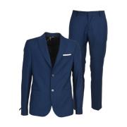 Elegant Katoenen Pak met Revers Daniele Alessandrini , Blue , Heren