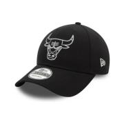 Zwarte Bulls Metallic Outline Pet New Era , Black , Heren