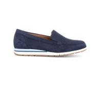 Blauwe nubuck leren ballerina's Gabor , Blue , Dames