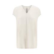 Zijden top met V-hals Rick Owens , Beige , Dames