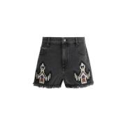 Denim Lesia Shorts met iconische details Isabel Marant Étoile , Black ...