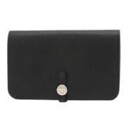 Pre-owned Leather wallets Hermès Vintage , Black , Unisex