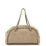 Pre-owned Leather chanel-bags Chanel Vintage , Beige , Dames