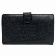 Pre-owned Leather wallets Chanel Vintage , Black , Dames