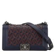 Pre-owned Leather shoulder-bags Chanel Vintage , Blue , Dames