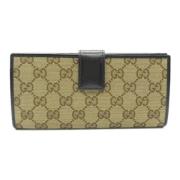 Pre-owned Canvas wallets Gucci Vintage , Beige , Dames