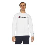 Wit geborduurd logo crewneck sweatshirt Champion , White , Heren