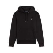 Zwarte Tipped Hoodie Fred Perry , Black , Heren