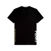 Zwarte Grafische Branding T-Shirt Fred Perry , Black , Heren