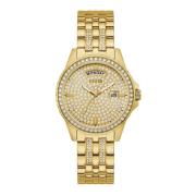 Gouden Quartz Horloge Guess , Yellow , Dames