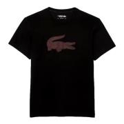 Zwart/Bourgondië 3D Logo T-shirt Lacoste , Black , Heren