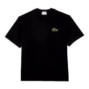 Zwarte Krokodil Oversized Tee Lacoste , Black , Heren