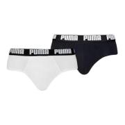 Heren dagelijkse slips 2-pack zwart/wit Puma , White , Heren