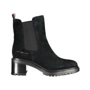 Chique Enkellaarsjes met Smalle Hak Tommy Hilfiger , Black , Dames