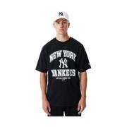 MLB Yankees Zwart Arch Logo Tee New Era , Black , Heren