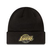 Zwarte Lakers Metallic Badge Beanie New Era , Black , Unisex