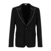 Klassieke Zwarte Wollen Blazer Alexander McQueen , Black , Heren