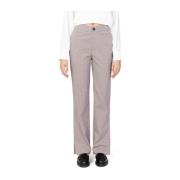 Polyester Viscosa Blend Cigarette Pants Only , Beige , Dames