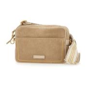 Suede Nina Clutch Tas Zandkleur Gianni Chiarini , Beige , Dames