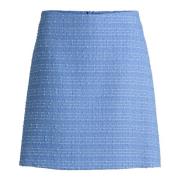 Bouclé Minirok met Knotted Structuur Hugo Boss , Blue , Dames