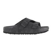 Anatomische Suède Sandalen met Kurkzool Birkenstock , Gray , Dames